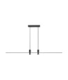 19W hængende lampe - LED, 80x100cm, 4000K, sort hus