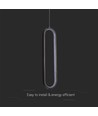 13W LED Hængende Lampe - 40cm, 4000K, Sort hus