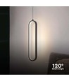 13W LED Hængende Lampe - 40cm, 4000K, Sort hus