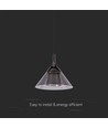 VT-810 LED Hængelampe 9W - 19.5x17.5x100cm, 4000K, sort