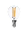 E14 6W LED kronepære - P45, filament, klart glas