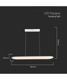 24W LED pendel / hængelampe - 80x104cm, 3000lm, hvid, 4000K, inkl. lyskilde