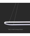 24W Hængelampe - LED, 80x20x100cm, 3000K, Hvid, Hus