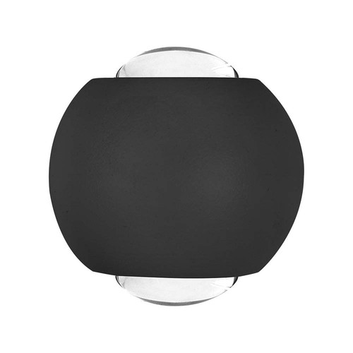 2W Væglampe - LED COB, 2-vejs, 3000K, sort hus