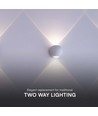 2W LED up/down væglampe - IP54, hvid, 4000K, aluminium, 4,2 x 4 cm, inkl. lyskilde