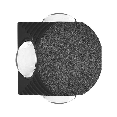 4W Væglampe - LED, COB, 4 Vejs, 3000K, Sort hus