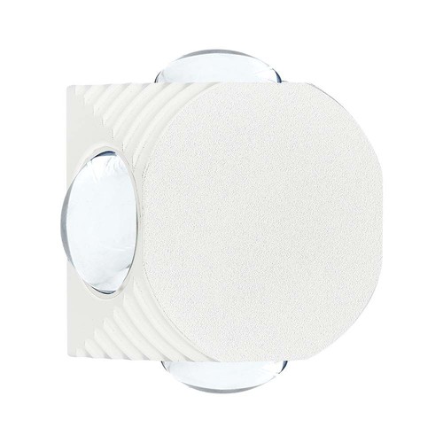 4W rund LED væglampe med 4 lysstråler - IP54, hvid, COB LED, 4000K, inkl. lyskilde