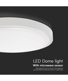 18W LED sensorlampe - IP44, Ø29,5cm, hvid kant, indbygget mikrobølge sensor, fjernbetjening, inkl. lyskilde