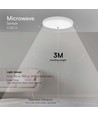 18W LED sensorlampe - IP44, Ø29,5cm, hvid kant, indbygget mikrobølge sensor, fjernbetjening, inkl. lyskilde