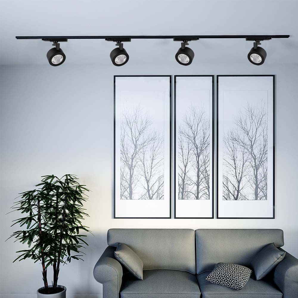 30W LED COB Skinnespot - 3i1 Sort Hus - Kulør : 3-i-1