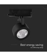 30W LED COB Skinnespot - 3i1 Sort Hus