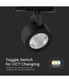 30W LED COB Skinnespot - 3i1 Sort Hus