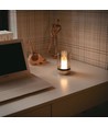 2W LED Kertepære - Bordlampe, 3000K, Champagne Guld, Amberglas