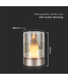 2W LED Kertepære - Bordlampe, 3000K, Champagne Guld, Amberglas
