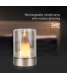2W LED Kertepære - Bordlampe, 3000K, Champagne Guld, Amberglas