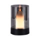 2W LED kertepære - Bordlampe, 3000K, Sort, Lampe+Røget Glas