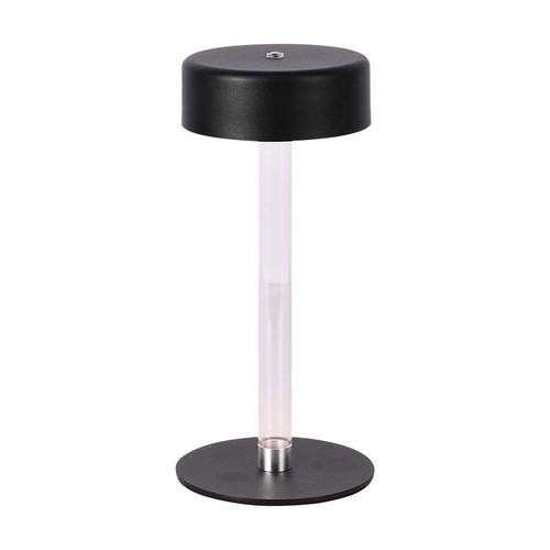 3W Bordlampe - D120x255, 3i1, Sort+Transparent Midterstøtte