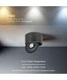 20W LED Overflade COB Downlight - Sort hus