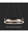 20W LED Hængelampe Enkelt Ring - 3000K, Kaffe, Hus