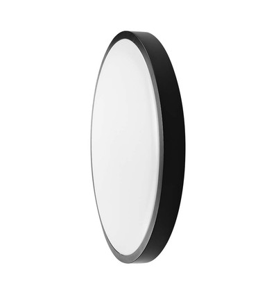 18W LED sensorlampe - IP44, Ø29,5cm, Sort kant, indbygget sensor, fjernbetjening, inkl. lyskilde