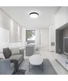 18W LED Dome Lys - Mikrobølge Sensor, 4000K, Rundt Sort Ramme, IP44