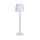 3W LED Bordlampe - Touch Dæmpbar, Transparent Stang, 3000K, Hvid Hus