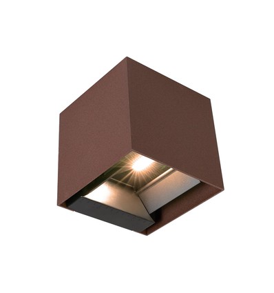 9W Solcelle væglampe - IP65, 4000K, Cortenfarvet, COB, PIR sensor