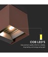 9W Corten Solcelle Væglampe - COB, PIR Sensor, 4000K, Corten, IP65