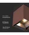 9W Solcelle væglampe - IP65, 4000K, Cortenfarvet, COB, PIR sensor