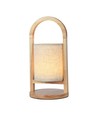1,5W LED bordlampe - genopladelig, touch dæmpbar, 3000K, beige, med træhåndtag
