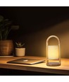 1,5W LED bordlampe - genopladelig, touch dæmpbar, 3000K, beige, med træhåndtag