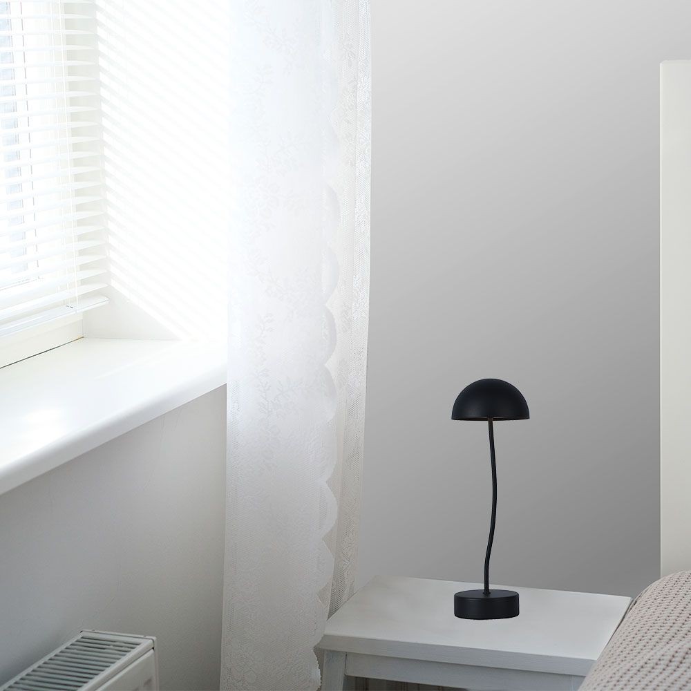 3W genopladelig bordlampe - Touch dæmpbar, sort, 3000K, transportabel, inkl. batteri - Kulør : Varm