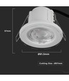 5W Ø8,1cm Samsung LED indbygningsspot - IP65, 4000K, dæmpbar, brandhæmmende, Hul: Ø5,7 cm, 5 års garanti