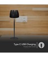 2,7W LED bordlampe - Touch, dæmpbar, 3i1, sort