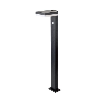 5,5W Solcelle havelampe med sensor - Sort, PIR sensor, IP54, sort
