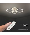 45W LED Loftlampe - 3-trins dæmpbar, 3i1 fjernbetjening, hvid, IP20
