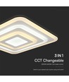 77W LED loftlampe - 3-trins dæmpbar, 3i1 fjernbetjening, hvid, hus, IP20