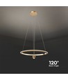 45W LED Pendel Lampe - 620x1200mm, Justerbar, 4000K, Børstet Guld
