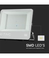 200W projektør - Samsung chip, 1m ledning, 6500K, sort hus, grå matteret glas
