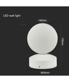6W Væglampe - LED, 3000K, IP65, Hvid Hus