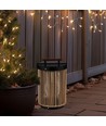 2.4W Havelygte - LED, Solar, 3000K, Sort+Hampegreb med Træhåndtag