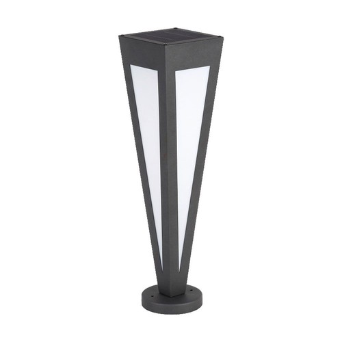 2W Solar Havenlampe - 150x150x635mm, 3000K, sort, hus