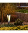 2W Solar Havenlampe - 150x150x635mm, 3000K, sort, hus