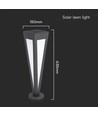 2W Solar Havenlampe - 150x150x635mm, 3000K, sort, hus