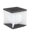 3W LED Solcelle Havelampe - 205x205x190mm, 3000K, Sort+Hvid, Hus