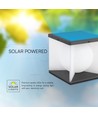 3W LED Solcelle Havelampe - 205x205x190mm, 3000K, Sort+Hvid, Hus