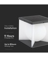3W LED Solcelle Havelampe - 205x205x190mm, 3000K, Sort+Hvid, Hus