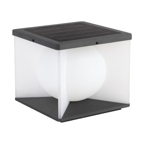 8W LED Solar Have Lampe - 3000K, Sort+Hvid, Hus