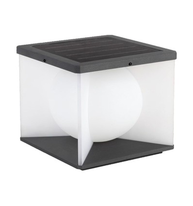 8W LED Solar Have Lampe - 3000K, Sort+Hvid, Hus