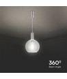 5W LED pendellampe i klart glas - Ø20cm, 3000K, stål og akryl, transparent